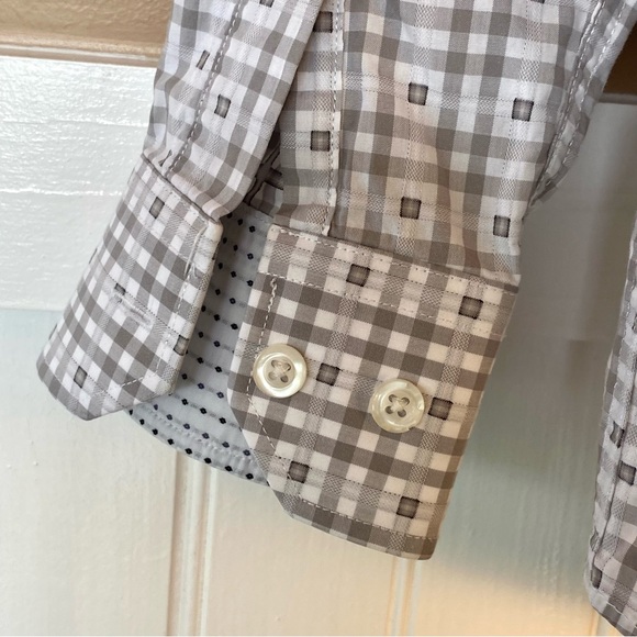 Pronto Uomo Small button down shirt in gray and white print - Picture 6 of 6